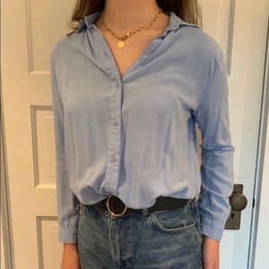H&M Baby Blue Button Down Blouse
